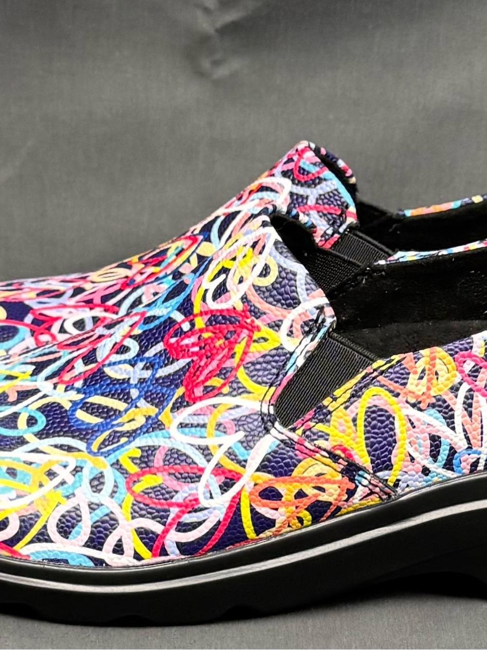Klogs Multicolor Scribble Print Slip-On Mules